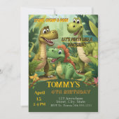 Editable Dinosaur Birthday Invitation Template (Devant)