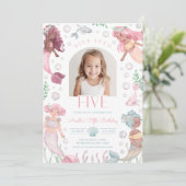 Editable Dive Into Five Mermaid Invitation (Debout devant)