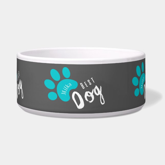 editable dog Funny quote Pet tableware Voerbakje (Voorkant)