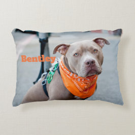 Editable Dog met Bandana Decoratief Kussen