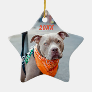 Editable Dog met Bandana Keramisch Ornament
