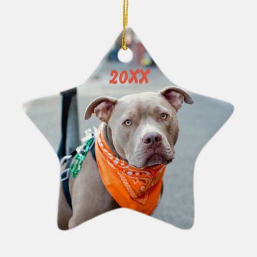 Editable Dog met Bandana Keramisch Ornament (Voorkant)