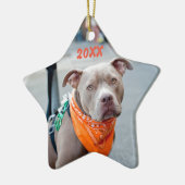 Editable Dog met Bandana Keramisch Ornament (Links)