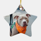 Editable Dog met Bandana Keramisch Ornament (Achterkant)