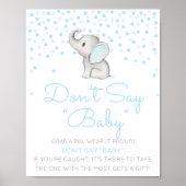 Editable Don't Say Baby Sign, attrapez une affiche (Devant)