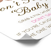 Editable Don't Say Baby Sign, attrapez une affiche (Coin)