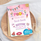 Editable Dreamy Summer Swim Party Invitation pour 