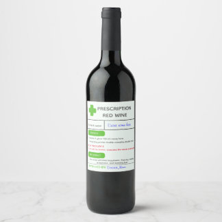 Editable drôle de vin de prescription étiquette mo