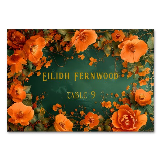 Editable Druid Hill Automne Mariage Cartes de Plac (Devant)