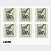 Editable Eagle and Lion Bookplate Vierkante Sticker (Vel)