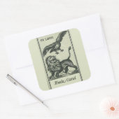 Editable Eagle and Lion Bookplate Vierkante Sticker (Envelop)