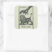 Editable Eagle and Lion Bookplate Vierkante Sticker (Tas)