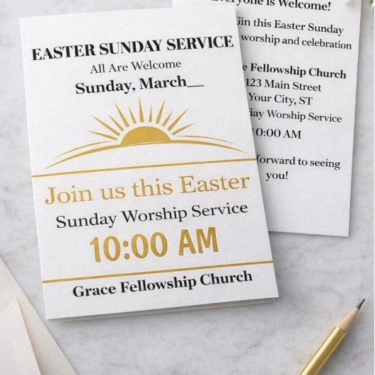 Editable Easter Church Invitation Sunday Service