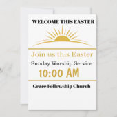 Editable Easter Church Service Invitation Card (Devant)