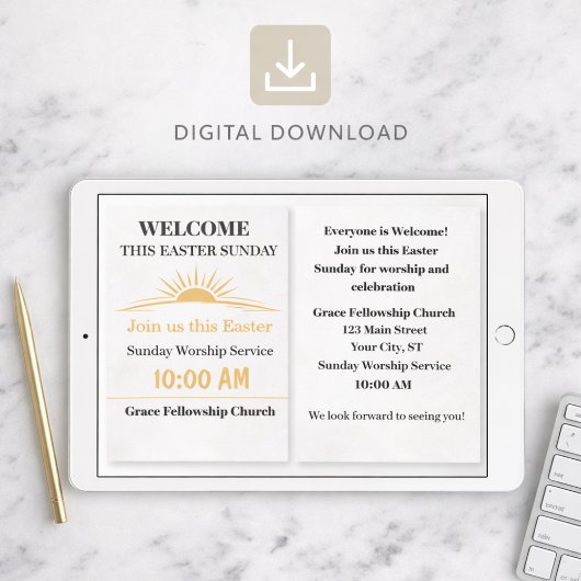 Editable Easter Church Service Invitation Card Kaart