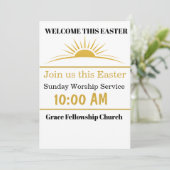 Editable Easter Church Service Invitation Card Kaart (Staand voorkant)