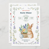 Editable Easter Potluck Invitation (Devant / Derrière)