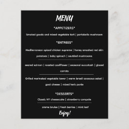 Editable Elegant Black and White Menu Flyer