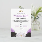 Editable Elegant Purple Floral Wedding Invitation (Debout devant)