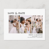 Editable Elegant Save the Date 3 Photo Simple Briefkaart (Voorkant)