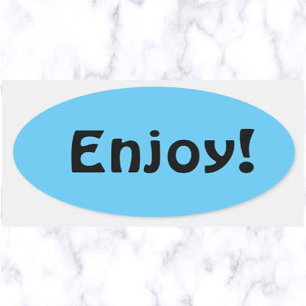 Editable Enjoy Ovale Sticker