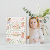 Editable Fairy Garden Invitation d'anniversaire (Debout devant)