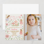 Editable Fairy Garden Invitation d'anniversaire (Devant / Derrière)