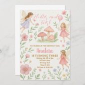 Editable Fairy Garden Invitation d'anniversaire (Devant / Derrière)