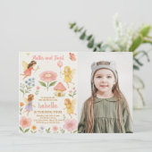 Editable Fairy Garden Invitation d'anniversaire (Debout devant)