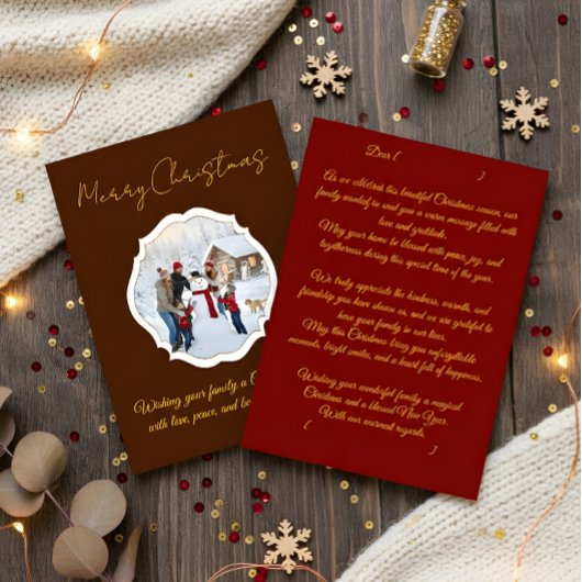 Editable Family Photo Christmas Card Bedankkaart
