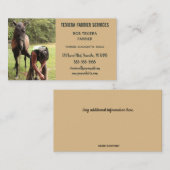 Editable Farrier Blacksmith en een paard Visitekaartje (Voorkant / Achterkant)