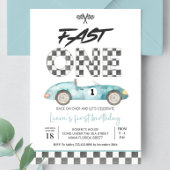 Editable Fast ONE Birthday Invitation Race Car 1er