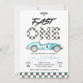 Editable Fast ONE Birthday Invitation Race Car 1st (Devant)