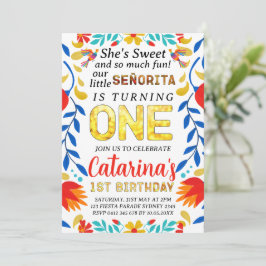 EDITABLE Fiesta 1st Birthday, Cinco de Mayo Party Kaart