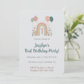  Editable First Birthday Party Invitation (Debout devant)