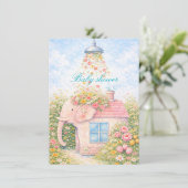 Editable Floral Baby Shower Invitation  (Debout devant)