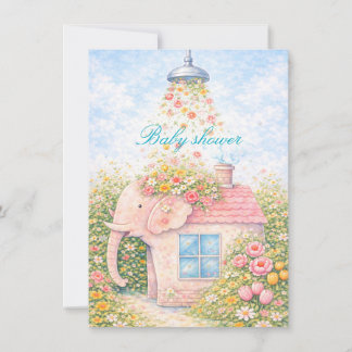 Editable Floral Baby Shower Invitation  Kaart