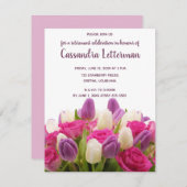 Editable Floral Bouquet Birthday Uitnodiging (Voorkant / Achterkant)