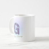 Editable Floral Letter G Monogram Personalized Koffiemok (Voorkant links)