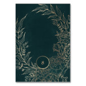 Editable Folie Gold Emerald Wreath Wedding Kaart (Achterkant)