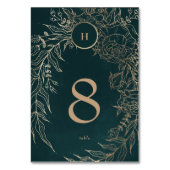 Editable Folie Gold Emerald Wreath Wedding Kaart (Voorkant)