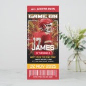 Editable Football Ticket Birthday Invitation (Debout devant)