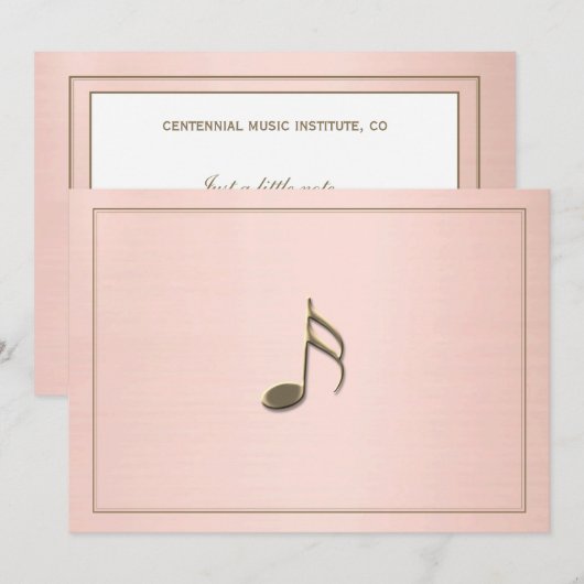 Editable Formal Black Gold Music Note Gold Border Kaart (Voorkant / Achterkant)