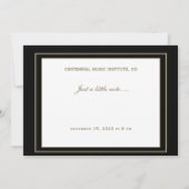 Editable Formal Black Gold Music Note Gold Border Kaart (Achterkant)