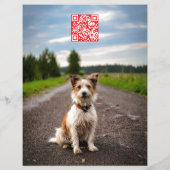Editable Found Dog Poster With QR Code & Tear‑Off  Flyer (Achterkant)