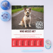 Editable Found Dog Poster With QR Code & Tear‑Off  Flyer (Enkel)