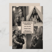 Editable Four Photo Party  Kaart (Voorkant / Achterkant)