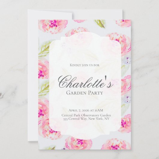 Editable French Garden Bridal Shower Invitation (Devant)