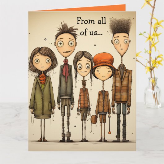 Editable Friends Coworkers Goodbye and Good Luck Kaart (Gele Bloem)