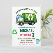 Editable Garbage Truck Birthday Party Invitation (Debout devant)